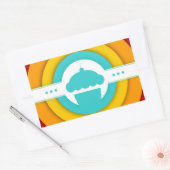 retro cupcake rechthoekige sticker (Envelop)