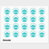 retro cupcake ronde sticker (Vel)
