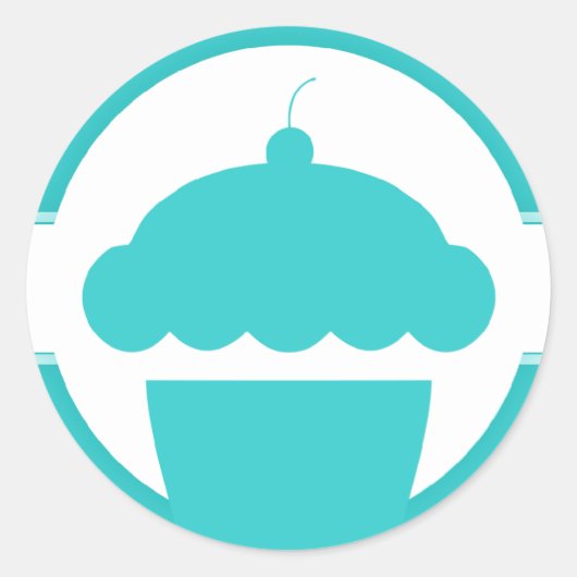 retro cupcake ronde sticker (Voorkant)
