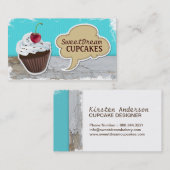 Retro Cupcake Visitekaartjes (Voorkant / Achterkant)