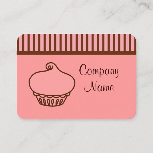 Retro Cupcake Visitekaartjes (Voorkant)
