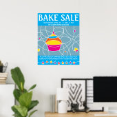 retro CUPCAKE vormen bake sale poster (Thuiskantoor)