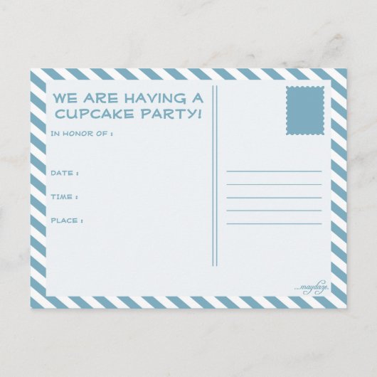 retro CUPCAKE vormen partijuitnodiging Uitnodiging Briefkaart (Achterkant)