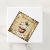 Retro  Cupcake Vrolijk Kerstfeest Bedankjes Labels (In situ)