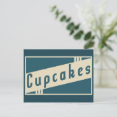 retro cupcakes briefkaart (Staand voorkant)