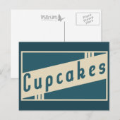 retro cupcakes briefkaart (Voorkant / Achterkant)