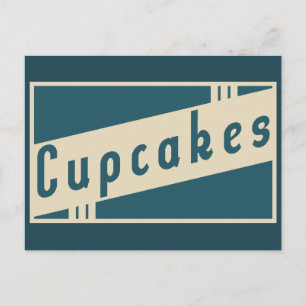 retro cupcakes briefkaart