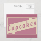 retro cupcakes briefkaart (Voorkant / Achterkant)