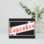 retro cupcakes briefkaart (Staand voorkant)