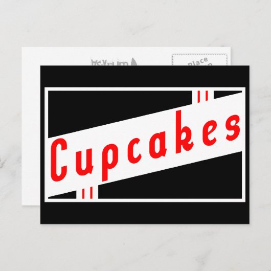 retro cupcakes briefkaart (Voorkant / Achterkant)