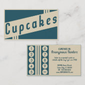 retro cupcakes krijgt één gratis kaart klantenkaartje (Voorkant / Achterkant)