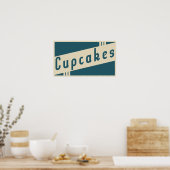 retro cupcakes poster (Keuken)