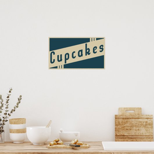 retro cupcakes poster (Keuken)