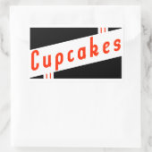 retro cupcakes rechthoekige sticker (Tas)