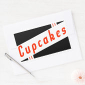 retro cupcakes rechthoekige sticker (Envelop)