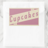 retro cupcakes rechthoekige sticker (Tas)