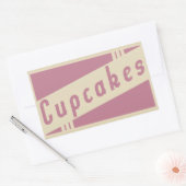 retro cupcakes rechthoekige sticker (Envelop)
