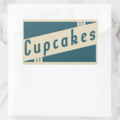 retro cupcakes rechthoekige sticker (Tas)