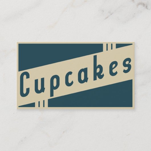 retro cupcakes visitekaartje (Voorkant)