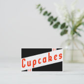 retro cupcakes visitekaartje (Staand voorkant)