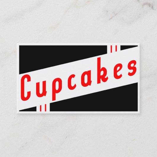 retro cupcakes visitekaartje (Voorkant)