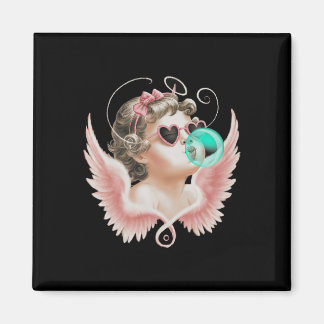Retro Cupid Angel Valentijnsdag  Cupid Blow Magneet