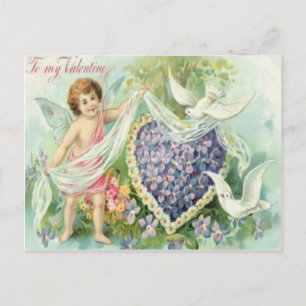  Retro Cupid Doves Valentijn Kaart