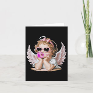 Retro Cupid Engel Valentijnsdag Vintage Cupid Blaa Kaart