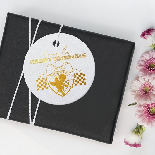 Retro Cupid Singles Valentijnsdag-betaling Bedankjes Labels