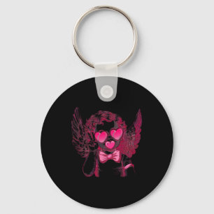 Retro Cupido Valentijn Blowing Bubble Valen Sleutelhanger
