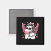 Retro Cupido Valentijnsdag Schattigee Cupid Blowi Magneet (Voorkant / Achterkant)