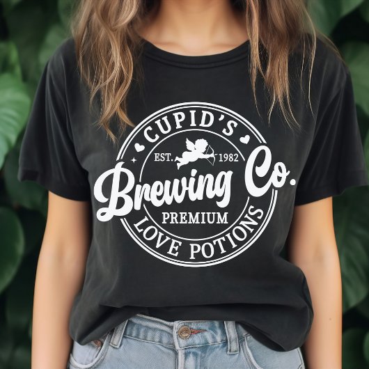 Retro Cupid's Brewing Co Liefdesdrankjes Grappig P T-shirt