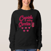 Retro Cupid's Dating Service Funny Valentine's Day Trui (Voorkant)