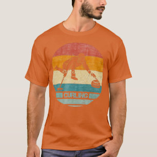 Retro Curling Speler Curler Silhouet T-shirt