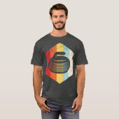 Retro Curling Stone Silhouet Gift T-shirt (Voorkant volledig)