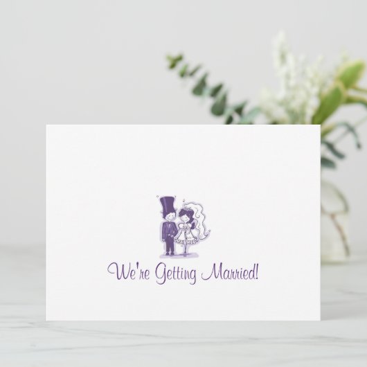 Retro Cursive Wedding-uitnodigingen Kaart (Staand voorkant)