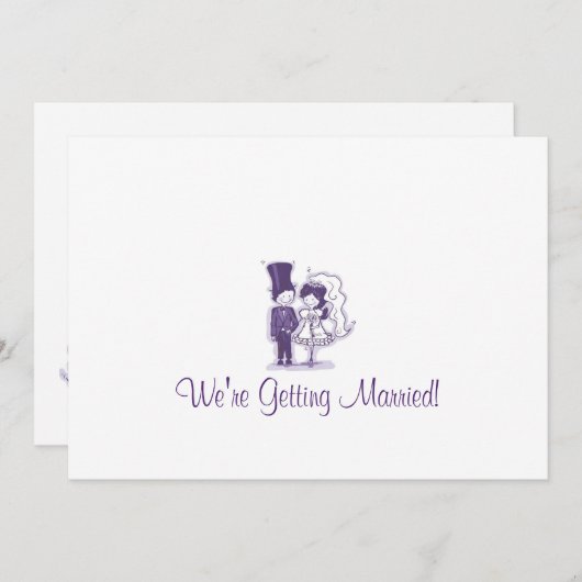 Retro Cursive Wedding-uitnodigingen Kaart (Voorkant / Achterkant)