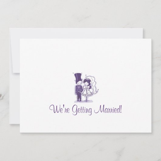 Retro Cursive Wedding-uitnodigingen Kaart (Voorkant)