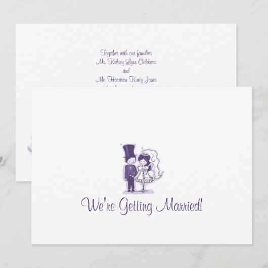 Retro Cursive Wedding-uitnodigingen Kaart (Voorkant / Achterkant)