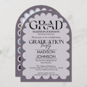 Retro Curve Krabbel Golvend Paarse Boog Afstuderen Kaart (Voorkant / Achterkant)