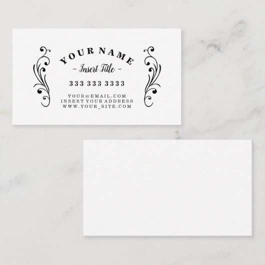 Retro Curved Text Professional  Visitekaartje (Voorkant / Achterkant)