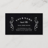 Retro Curved Text Professional  zwart Visitekaartje (Voorkant)