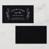 Retro Curved Text Professional zwart Visitekaartje (Voorkant / Achterkant)
