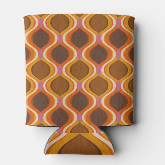 Retro Curven: jaren '60-70 Wallpaper Textuur. Blikjeskoeler (Achterkant)