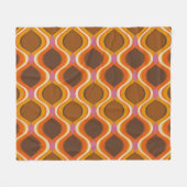 Retro Curven: jaren '60-70 Wallpaper Textuur. Fleece Deken (Voorkant (Horizontaal))