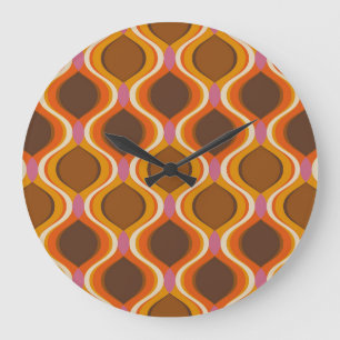 Retro Curven: jaren '60-70 Wallpaper Textuur. Grote Klok