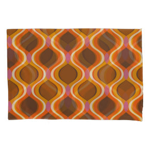 Retro Curven: jaren '60-70 Wallpaper Textuur. Kussensloop