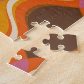 Retro Curven: jaren '60-70 Wallpaper Textuur. Legpuzzel (Zijkant)