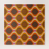 Retro Curven: jaren '60-70 Wallpaper Textuur. Legpuzzel (Horizontaal)