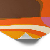 Retro Curven: jaren '60-70 Wallpaper Textuur. Poster (Hoek)